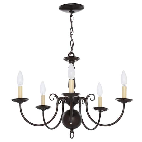 Progress Lighting Americana 5-Light Antique Bronze Traditional Chandelier