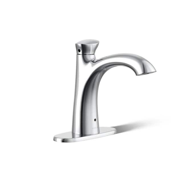 KOHLER Willamette Battery Powered Touchless Single Hole Bathroom Faucet in Polished Chrome