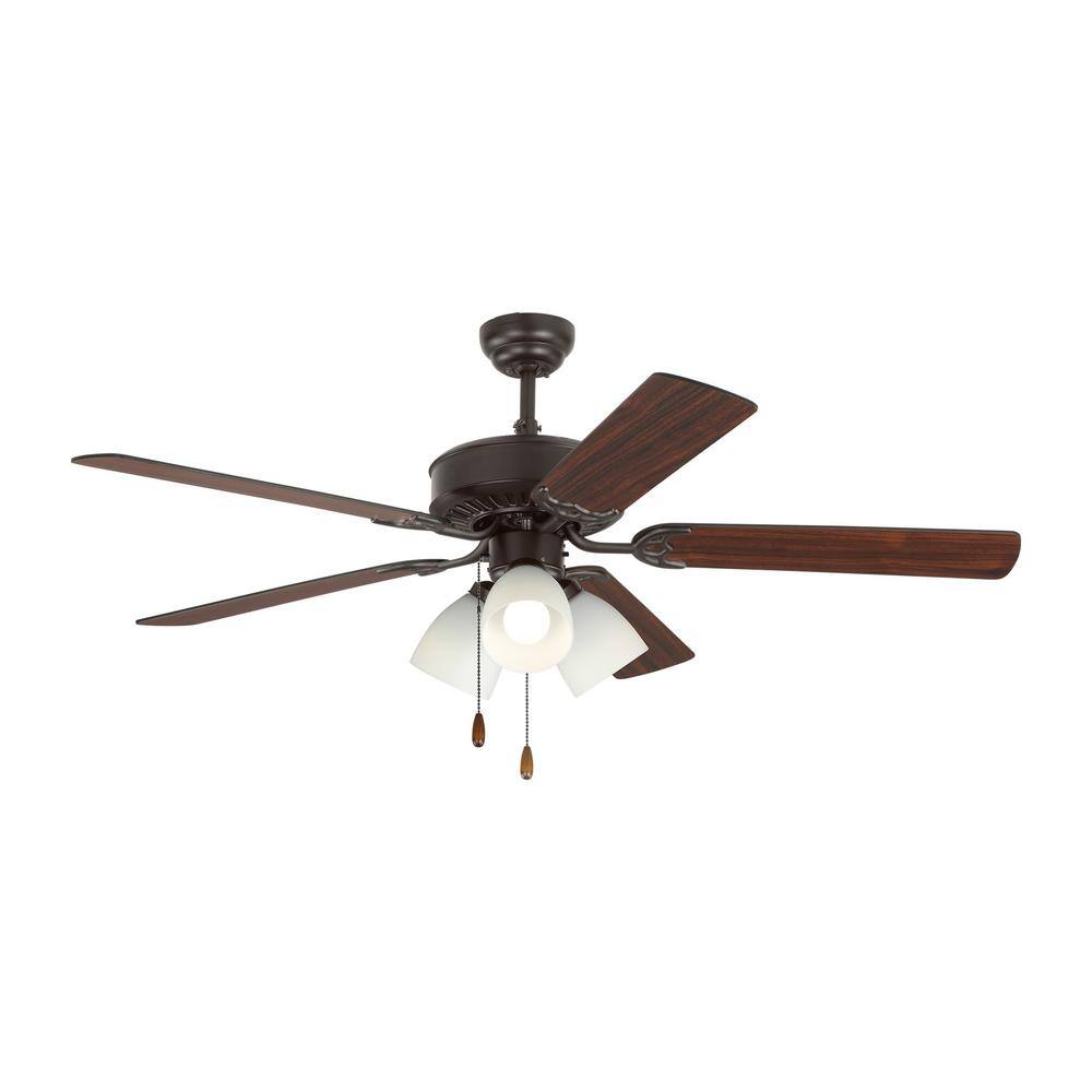 Monte Carlo Haven LED 3 52 in. Indoor Bronze Ceiling Fan with Light Kit ...