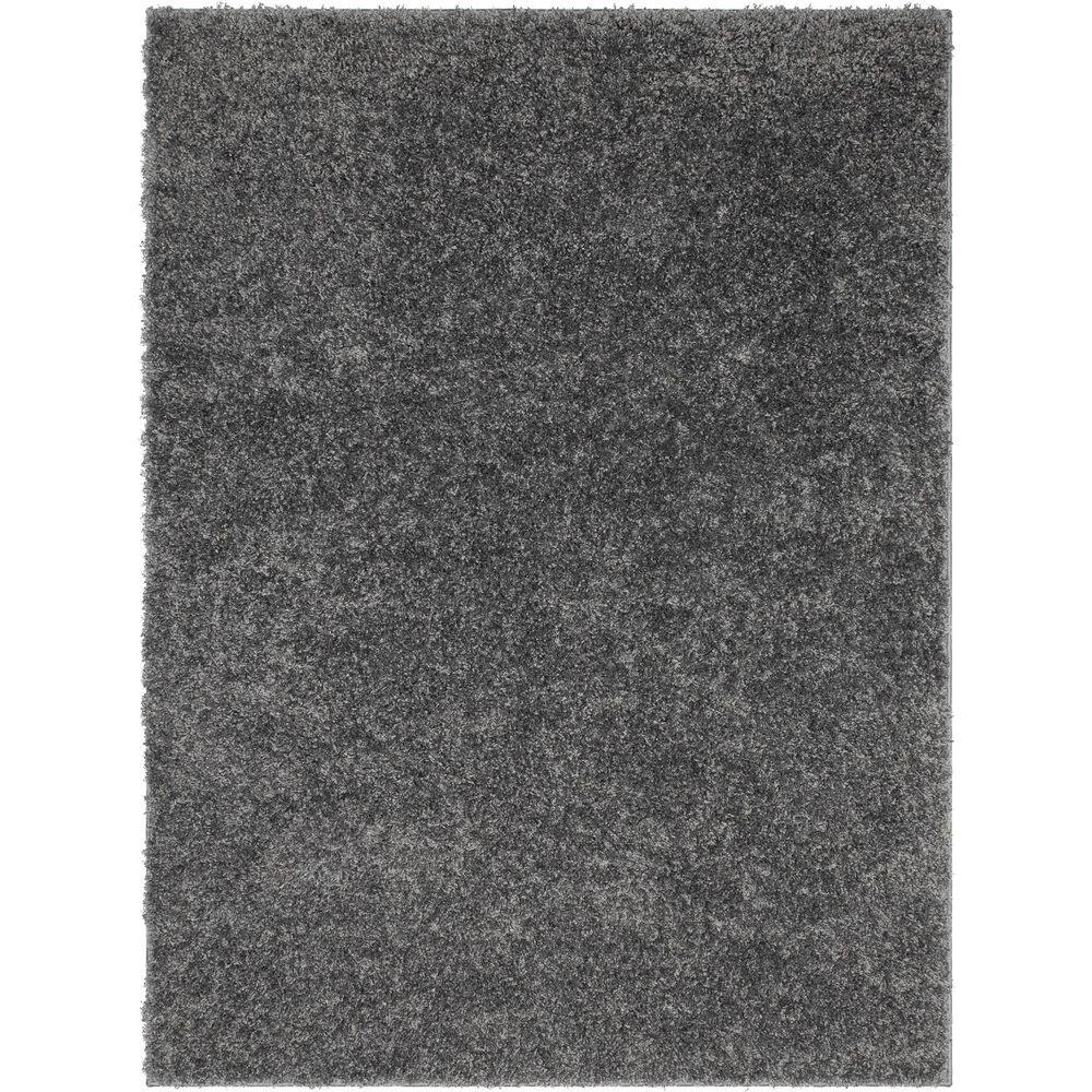 Dark Grey 5' x 7' Rectangular Synthetic Shag Area Rug