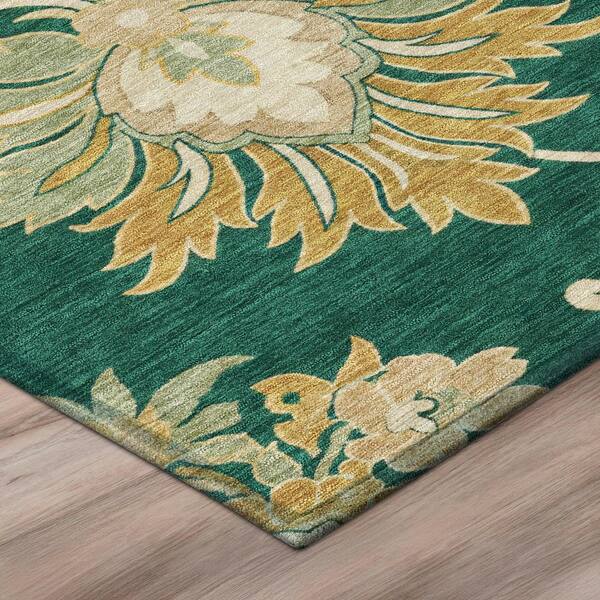 Chantille Machine Washable Indoor/Outdoor Abstract ACN3133 Emerald 2 ft. x 3 ft. Accent Rug