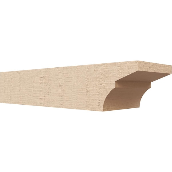 Ekena Millwork 6-in. x 4-in. x 20-in. Monterey Woodgrain, Primed Tan Timberthane Polyurethane Rafter Tail Brace