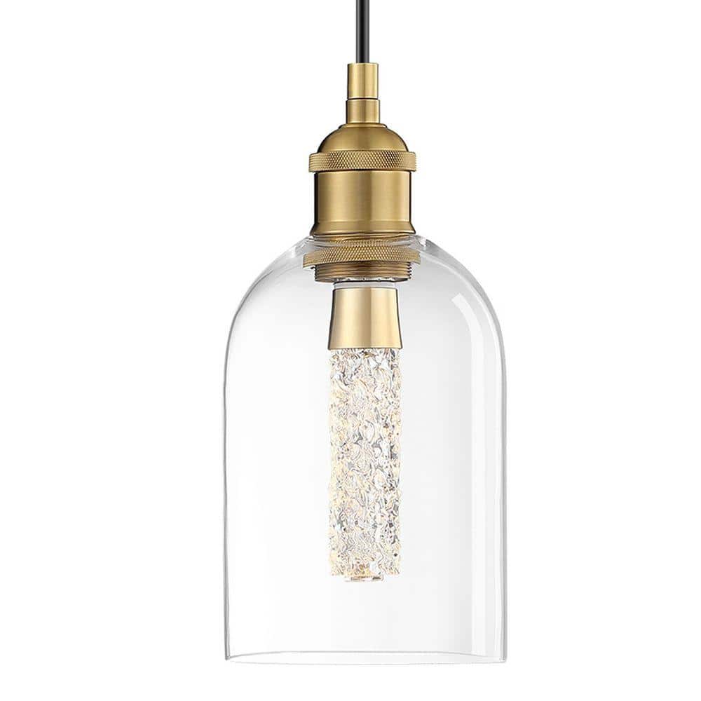 pasentel Modern 4.75 in. 1-Light Gold Mini Pendant Light with
