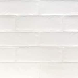 Pier White 4 in. x 12 in. 6 mm Polished Ceramic Subway Wall Tile (33-Piece) (10.76 sq. ft./Box)