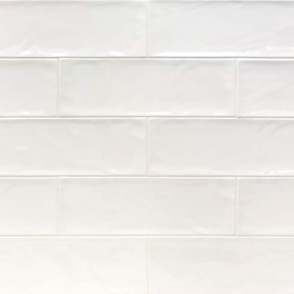Pallet of Pier White 4 in. x 12 in. Polished Ceramic Subway Wall Tile (570.28 sq. ft./Pallet)