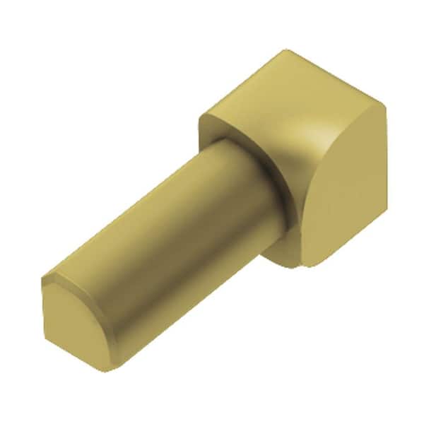 Schluter Rondec Satin Brass Anodized Aluminum 1/2 in. x 1 in. Metal 90 Degree Inside Corner