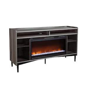 Harvey Park 36 in. Freestanding Electric Fireplace TV Stand in Jet Acacia Finish