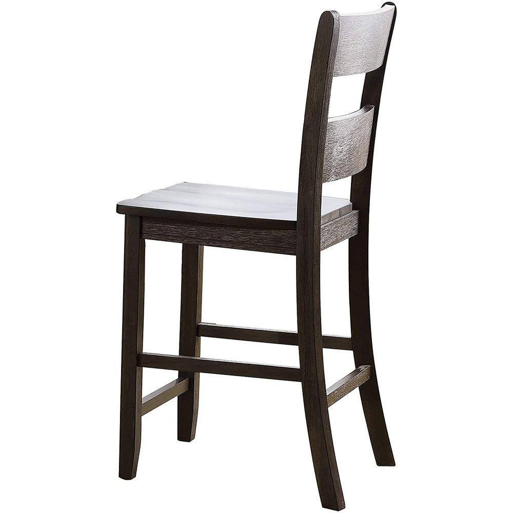 Brown Upholstered Ladderback High Wood Side Chair