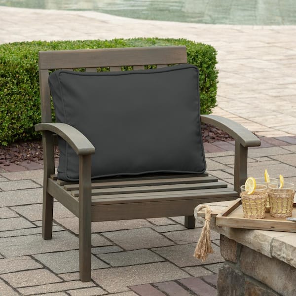 Arden Selections Oasis 24 in. Indoor/Outdoor Lumbar Pillow in Silver Grey