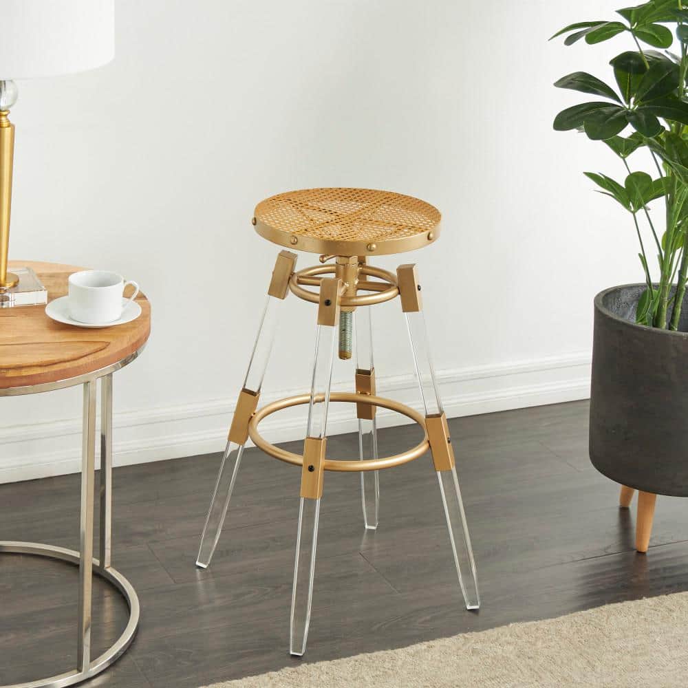Acrylic bar stools gold sales