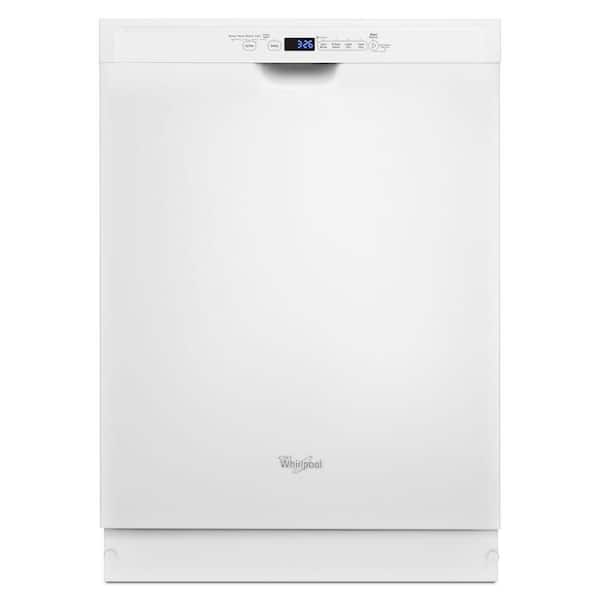 Whirlpool 24 in. White Front Control Built-In Tall Tub Dishwasher with Stainless Steel Tub with 1-Hour Wash Cycle, 50 dBA