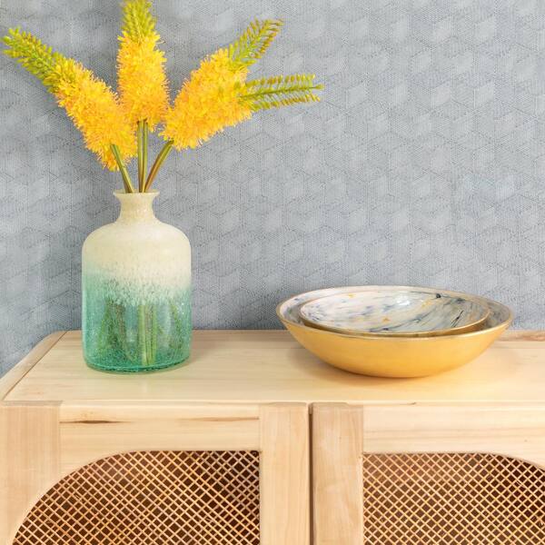 Sagebrook Home Green Glass 12 in. Hs Frosted Vase