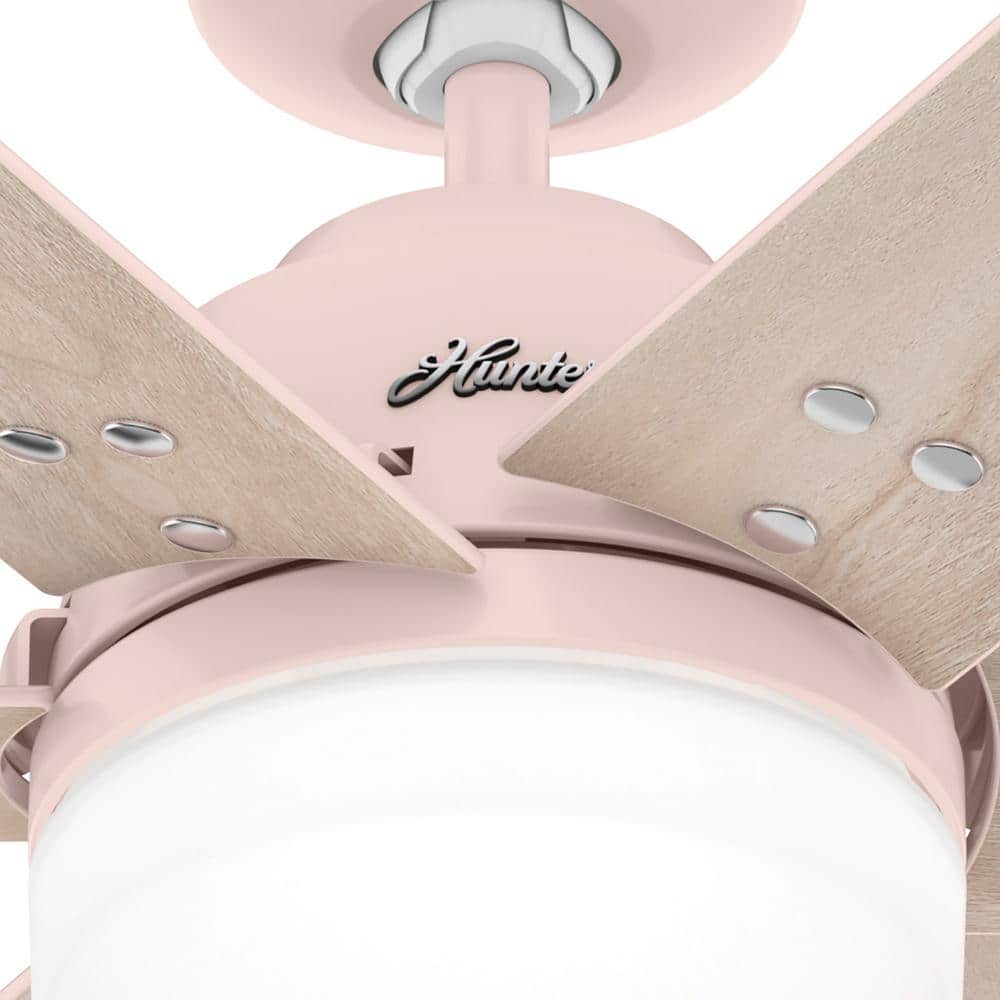 44" Blush Pink Ceiling Fan with Light and Remote Control
