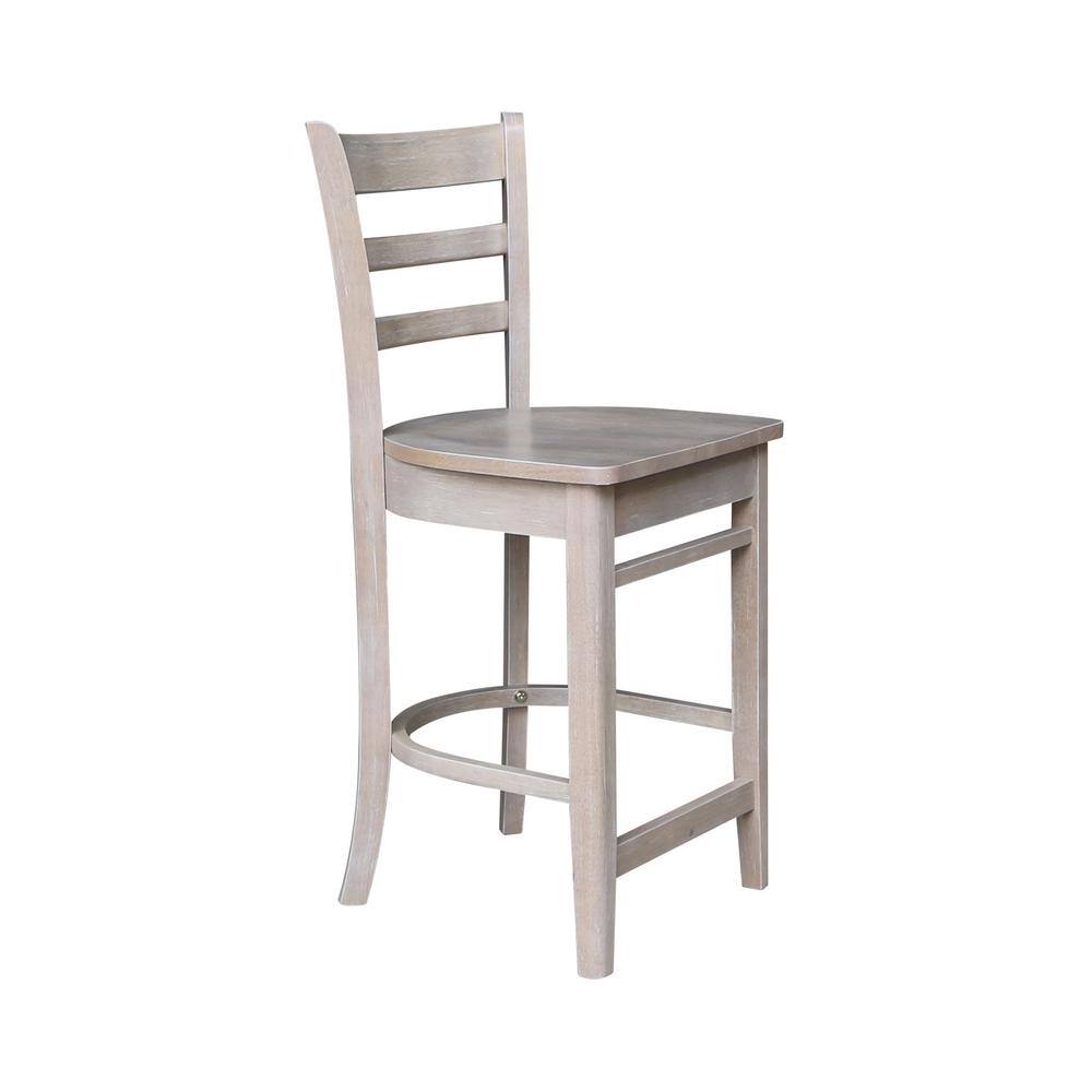 Washed Gray Taupe Solid Wood 5-Piece Counter Height Dining Set