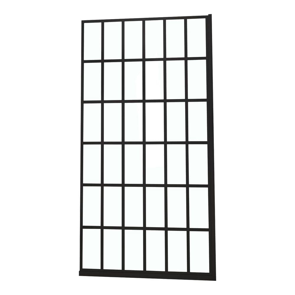 34 in. W x 72 in. H Fixed Single Panel Frameless Shower Door in Matte Black Finish with 5/16 in. Clear Glass price history on PriceWatchPro