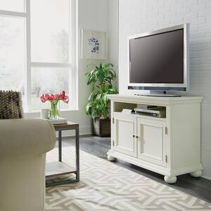 Dover 44 in. White Wood TV Stand Fits TVs Up to 50 in. with Storage Doors