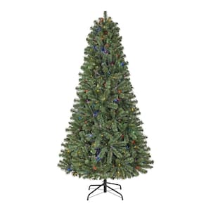 6.5 ft. Pre-Lit LED Festive Pine Artificial Christmas Tree