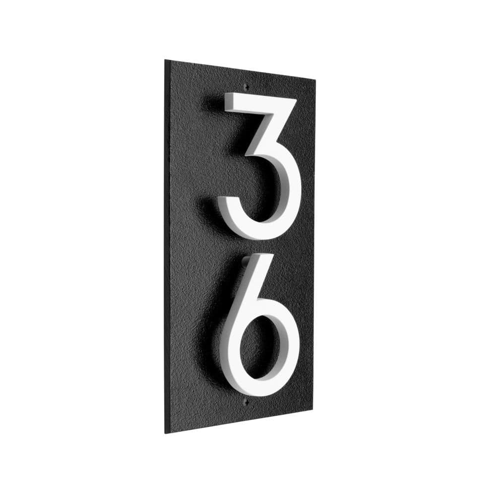 Floating Stand-Off 2-Number Vertical Sign Black with White Modern Font Numbers price history on PriceWatchPro