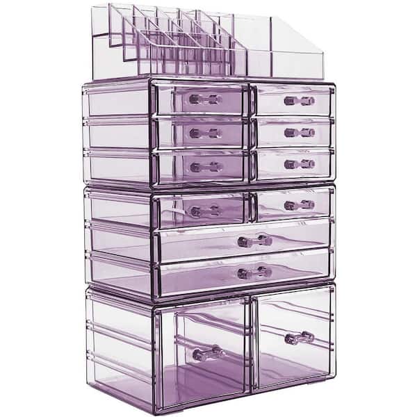 Sorbus Freestanding 6-Drawer 6.25 in. x 14.25 in. 1-Cube Cosmetic Organizer  in Acrylic Brown MUP-SET-42BRN - The Home Depot