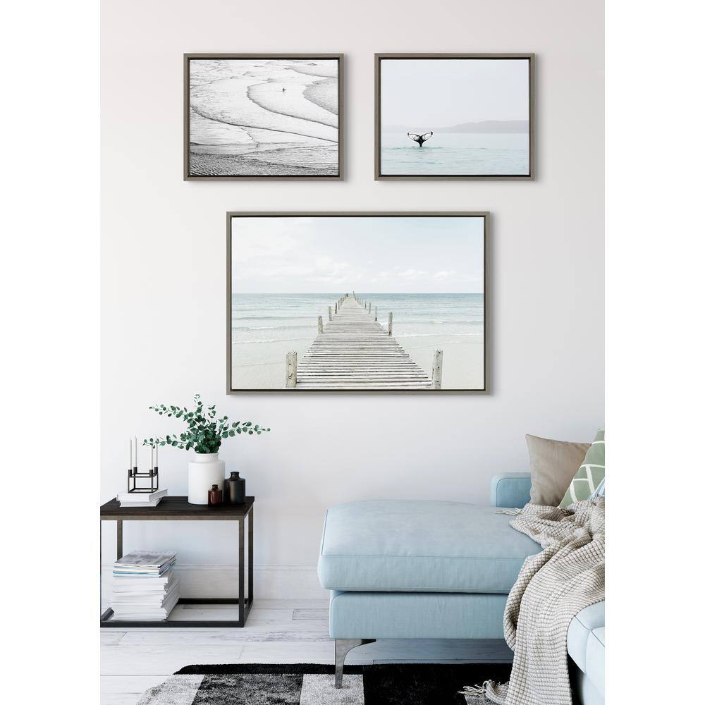 Coastal Ocean Beach and Whale Canvas Art Set