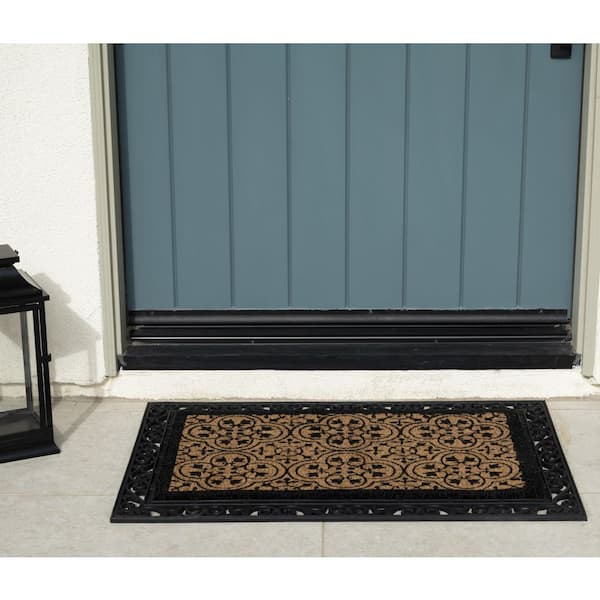 Kaluns Solid Front Doormat, Super Absorbent. 24 in X 36 in (Black / Grey)  24X36-G-HD - The Home Depot