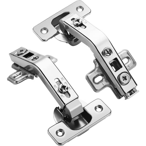 2-Pack 135° Lazy Susan Hinge, 6-Way Adjustable Concealed for Corner Cabinet, Nickel Finish Full Overlay