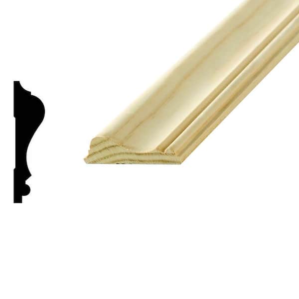 American Wood Moulding WM 390 11/16 in. x 2-5/8 in. Pine Chair Rail Moulding