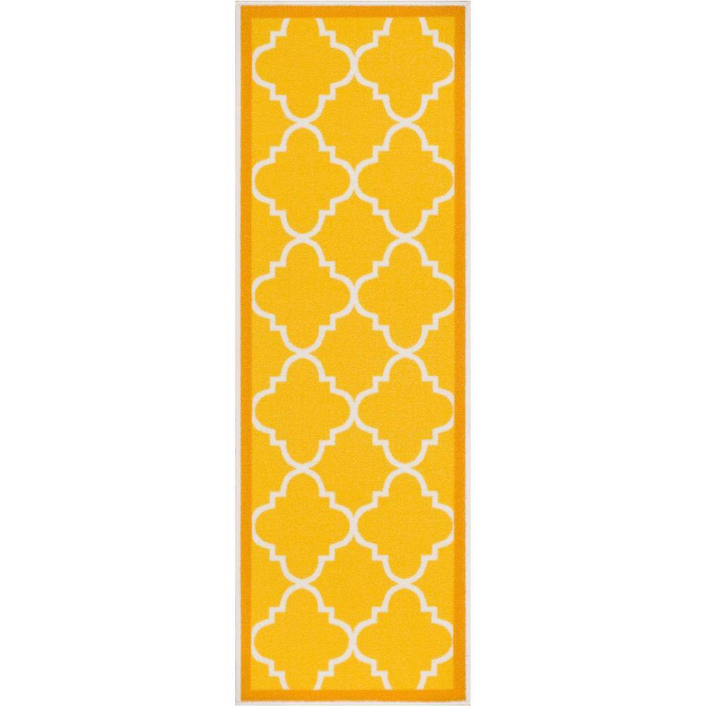 Kings Court Brooklyn Trellis Gold 3 ft. x 12 ft. Modern Runner Rug price history on PriceWatchPro