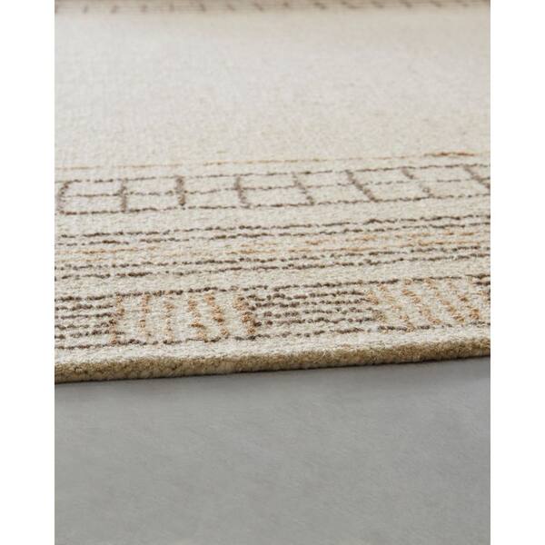Idaman 5 ft. x 7 ft. Beige/Brown Border Area Rug