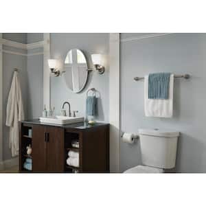 Banbury 3-Piece Bath Hardware Set with 24 in. Towel Bar, Toilet Paper Holder, and Towel Ring in Brushed Nickel