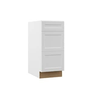 Designer Series Melvern Assembled 15x34.5x23.75 in. Drawer Base Kitchen Cabinet in White