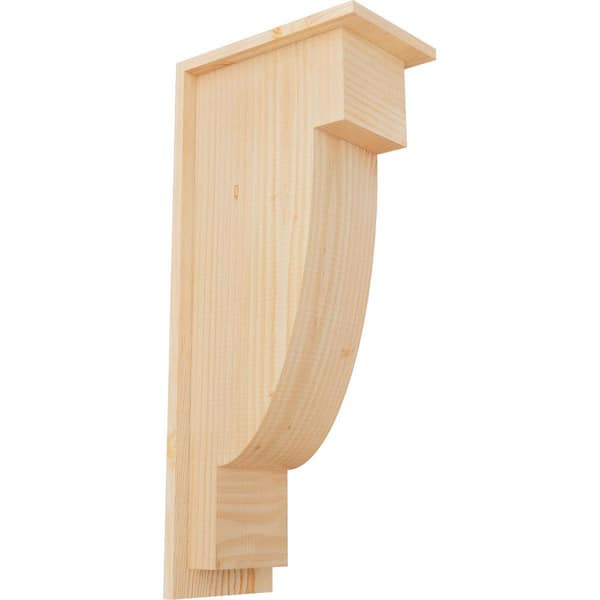 Ekena Millwork 7-1/2 in. x 12 in. x 28 in. Douglas Fir Alpine Smooth Corbel with Backplate