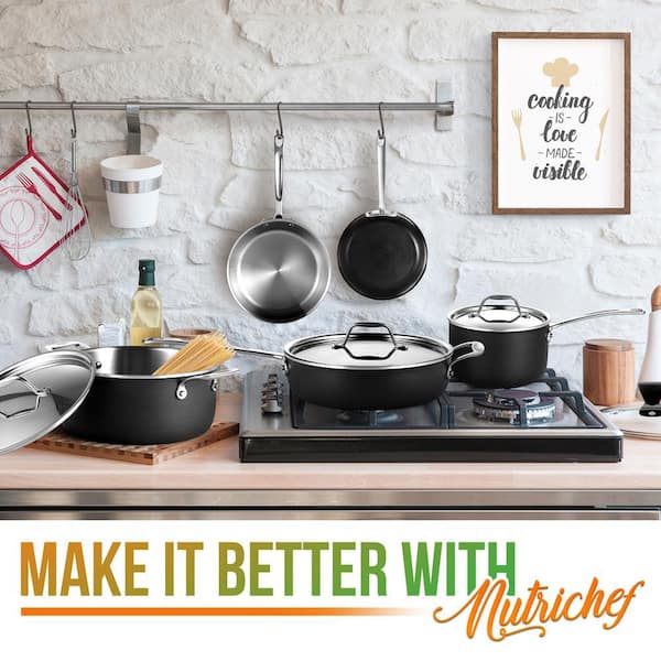 8-Piece Heavy Gauge 2-Ply Stainless Steel Non-Stick Cookware Set