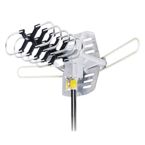 Amplified HD Digital Outdoor HDTV Antenna with Motorized 360° Rotation with Installation Kit