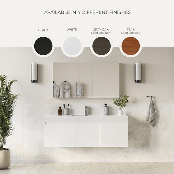 Fresca Mezzo 60 in. Modern Wall Hung Bath Vanity in White with