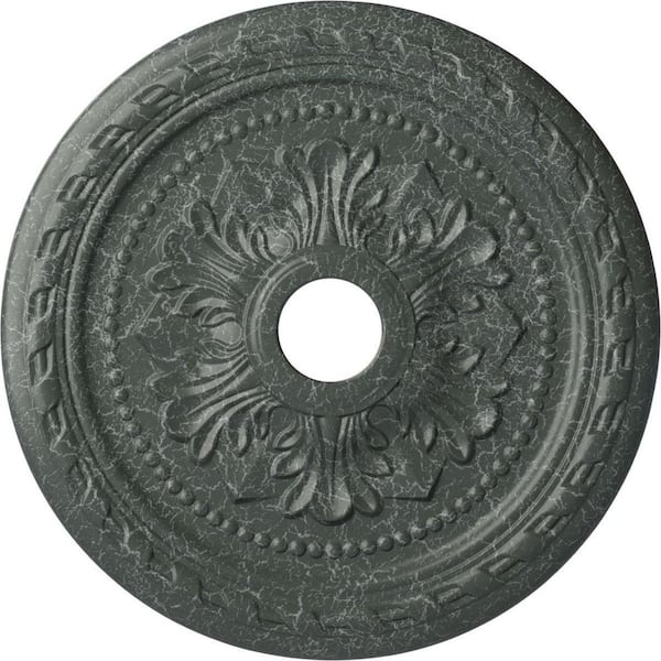 Ekena Millwork 1-5/8" x 23-5/8" x 23-5/8" Polyurethane Palmetto Ceiling Medallion, Athenian Green Crackle
