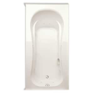 Vecelli 72 in. Acrylic Right Drain Rectangular Alcove Whirlpool Bathtub with Heater in Biscuit
