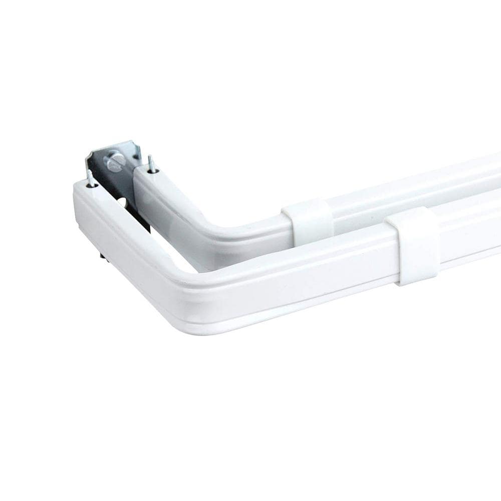 White Steel Double Lock-Seam Curtain Rod 84-120"