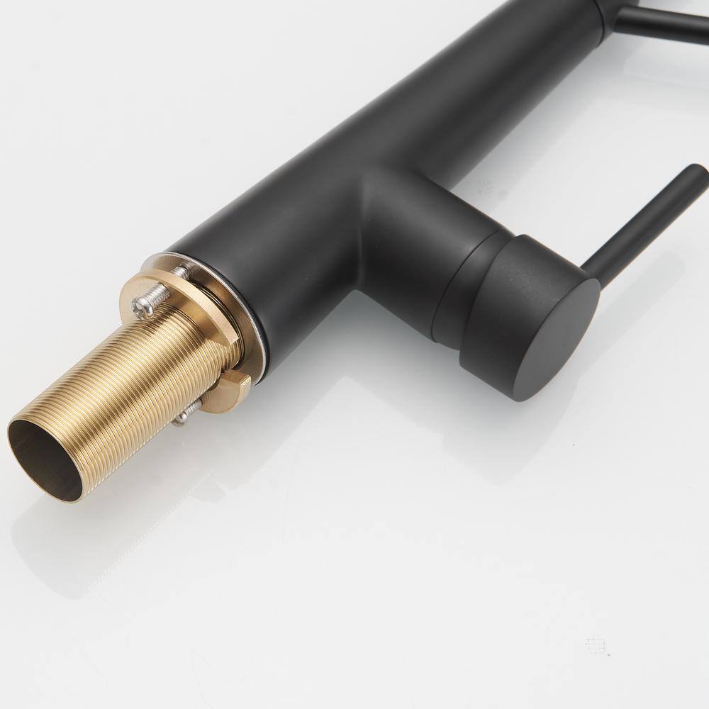 Matte Black Single-Handle Pull-Down Sprayer High Arc Kitchen Faucet