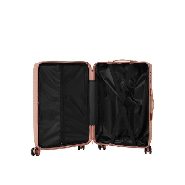 LIVACA 4-Piece Rose Gold ABS Plastic Hardside 360° Spinner
