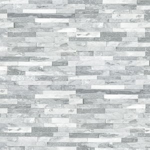 Alaska Gray Ledger Panel 6 in. x 24 in. Splitface Marble Wall Tile (6 sq. ft. /Case)