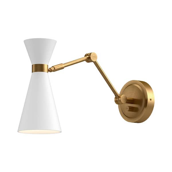 Blake 5-in 1 Light 60-Watt Aged Gold/White Vanity Light