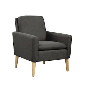 29 in. Wide Black Modern Linen Accent Single Armchair