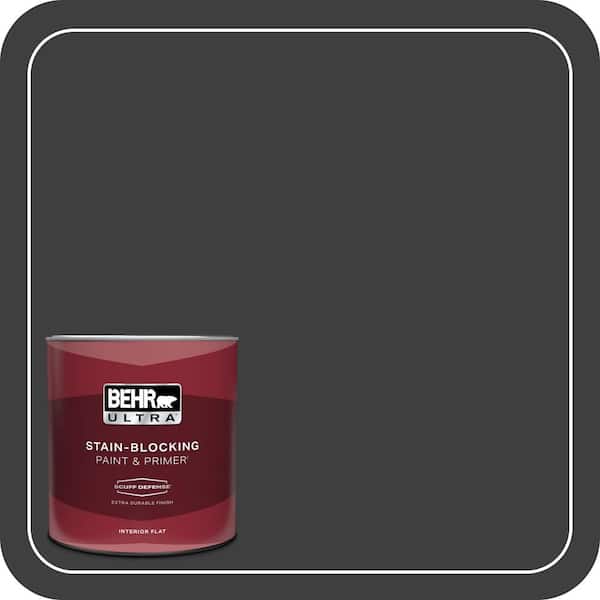 BEHR ULTRA 1 qt. Black Extra Durable Flat Interior Paint & Primer