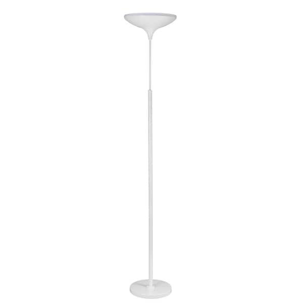 White Led Floor Lamp Torchiere Dimmable, Led Torchiere Floor Lamp Home Depot