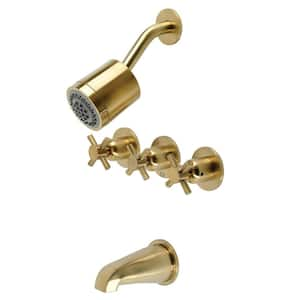 Concord 3-Handle 2-Spray Tub and Shower Faucet in Brushed Brass (Valve Included)