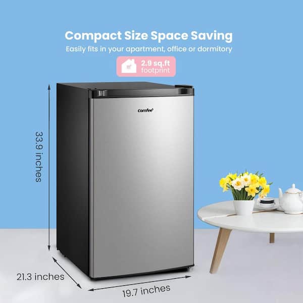 19.7 in. 4.4 cu.ft. Mini Refrigerator in Stainless Look with Freezerless  Design, Energy Star, Adjustable Legs