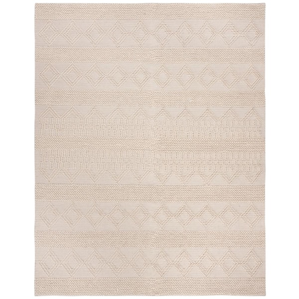 Natura 11 ft. x 15 ft. Ivory Striped Diamonds Area Rug