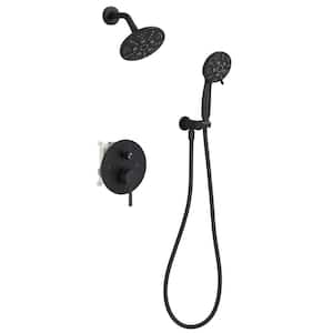 1-Spray Single Handle Round Rain Shower Faucet 1.8 GPM with Dual Function Pressure Balance Valve in. Matte Black