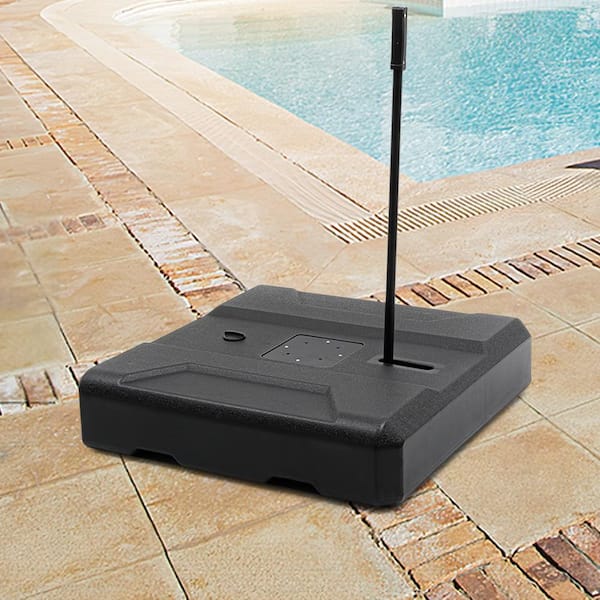 Pellebant 300 lbs. HDPE Cantilever Patio Umbrella Base with Wheels in Black